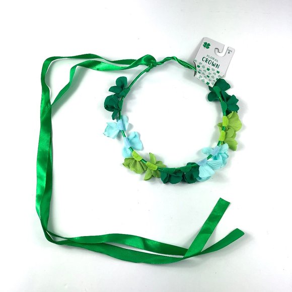 St. Patrick's Day Floral Shamrock Headband Crown - Picture 1 of 1
